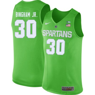 Men Marcus Bingham Jr. Michigan State Spartans #30 Nike NCAA Green Authentic College Stitched Basketball Jersey KU50W01MJ